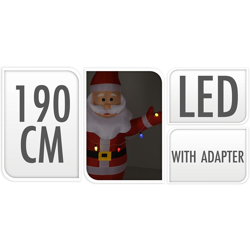 Kerstman Opblaasbaar - 190 Cm