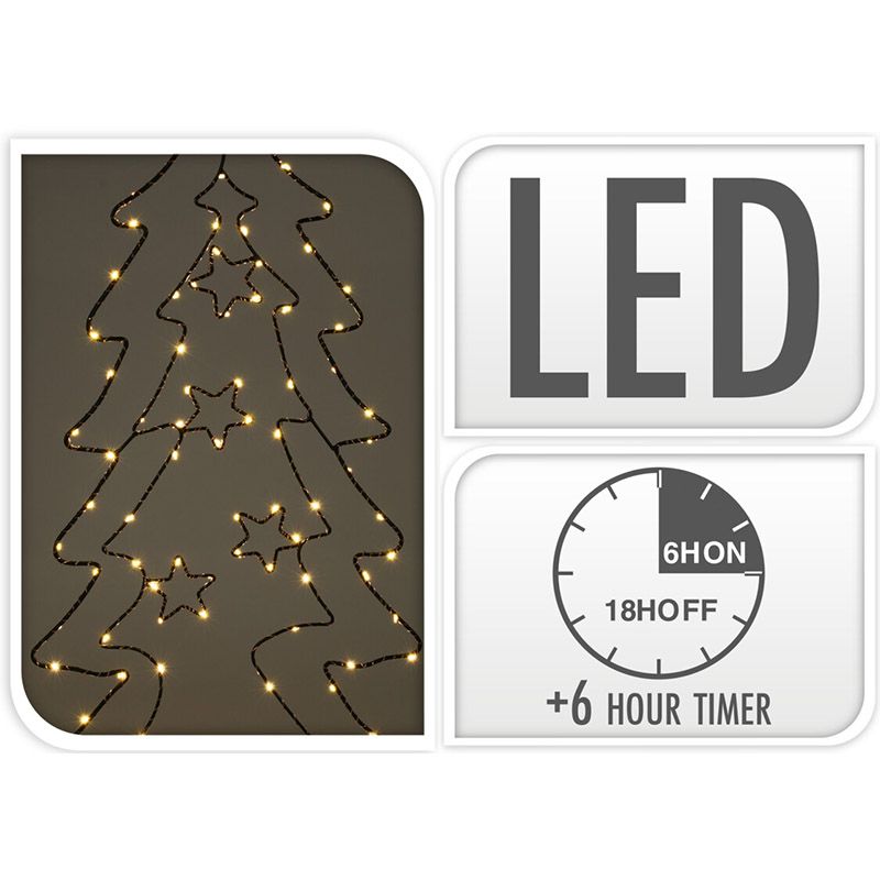 Tuinsteker Kerstboom - 90 Led - Extra Warm Wit