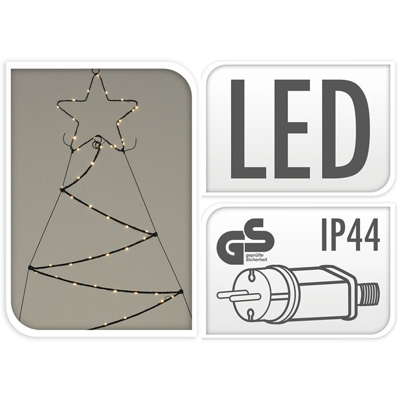 Verlichte Kerstboom - Wanddecoratie - 110Cm