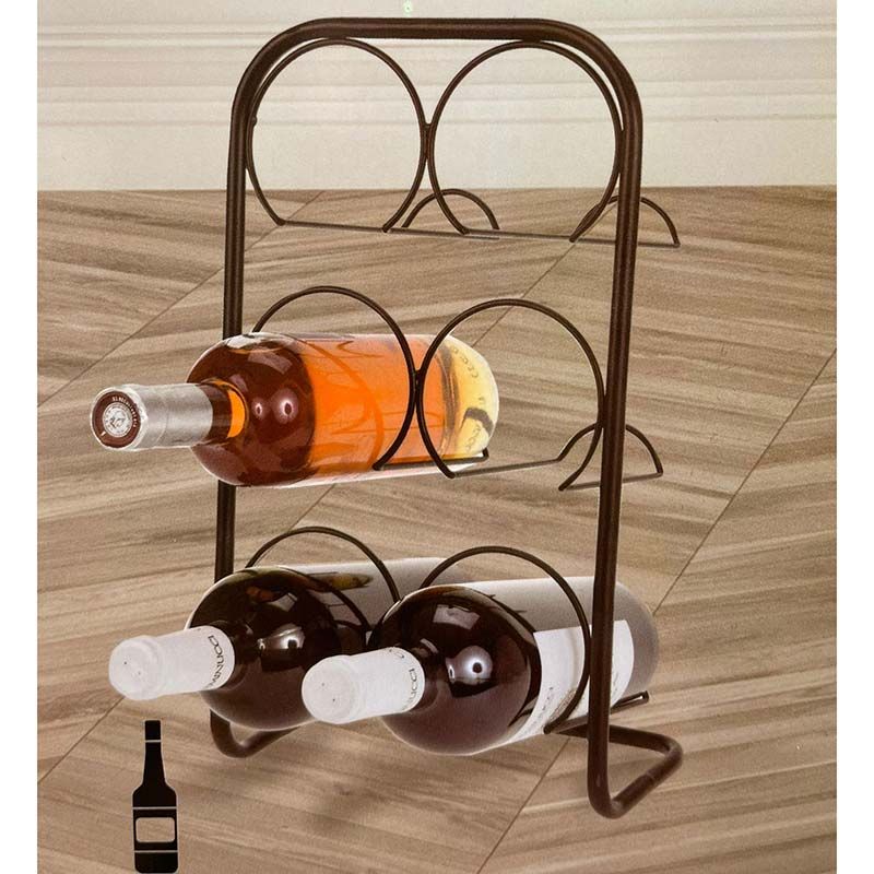 Home&Styling Metalen Wijnrek Voor 6 Flessen