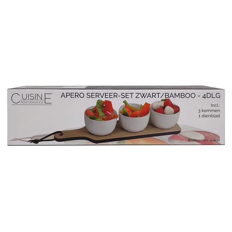 Cuisine Performance Tapasplank - Apero-Serveeer-Set - 4-Delig