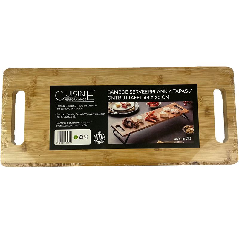 Cuisine Performance Bamboe Uitklapbare Serveerplank - Tapas - Ontbijttafel 48X20Cm