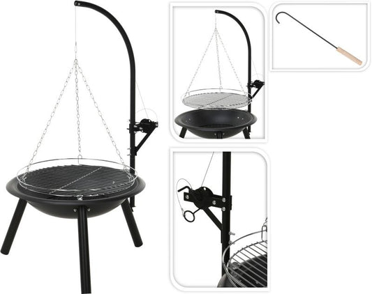 Barbecue Vuurschaal Met Grillrooster - Ø55Cm - Hoogte 100Cm