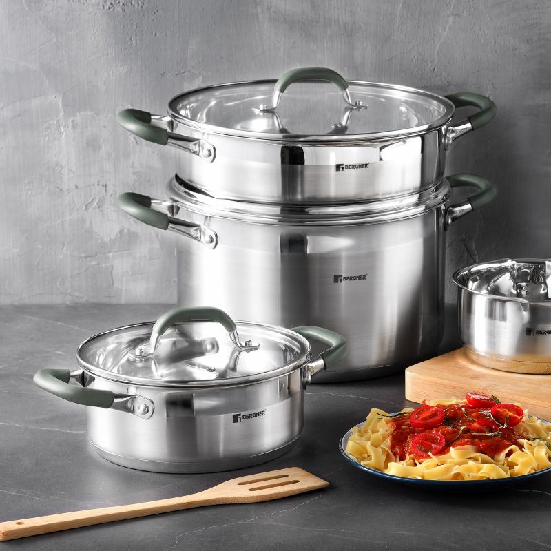 Bergner Midnight Rvs Kookpan Met Deksel - Inductie - 20Cm - 2.3L