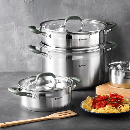 Bergner Midnight Rvs Kookpan Met Deksel - Inductie - 20Cm - 2.3L