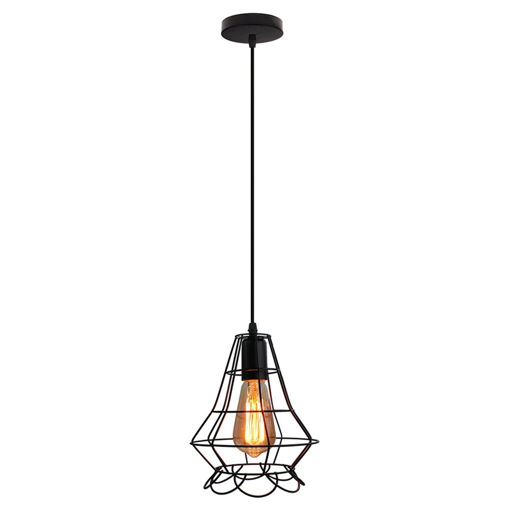 Homestyle Pro Mk012-B Industriële Hanglamp 19X22 Cm Zwart/Metaal