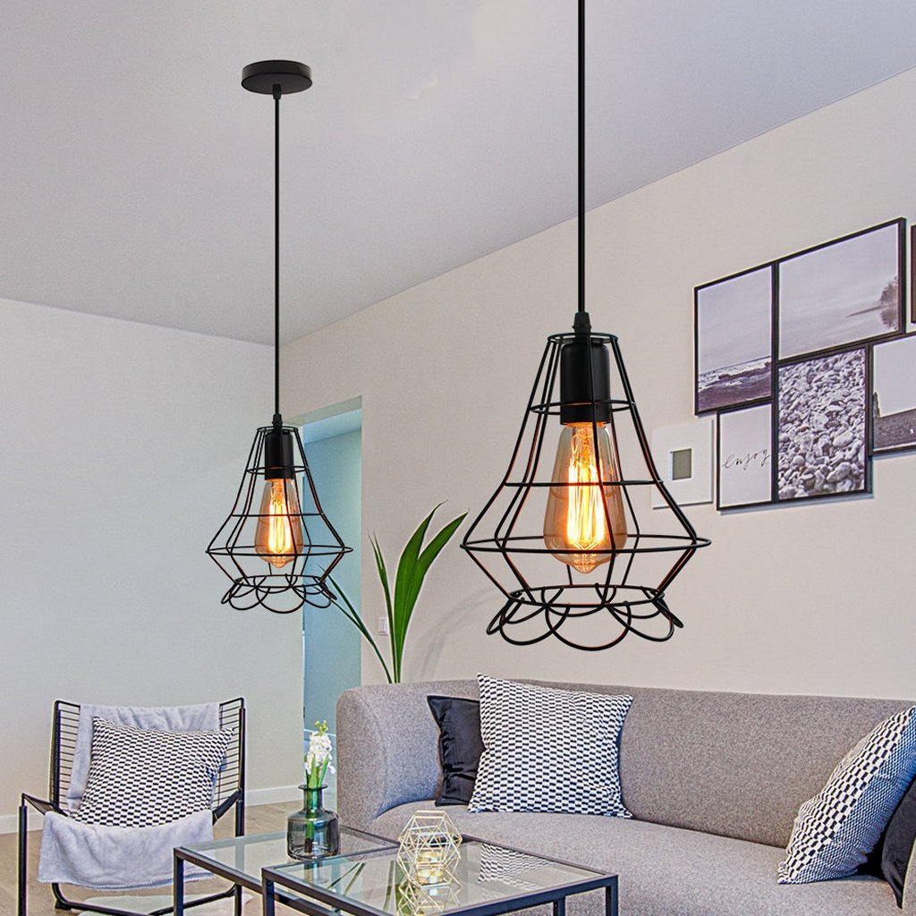 Homestyle Pro Mk012-B Industriële Hanglamp 19X22 Cm Zwart/Metaal