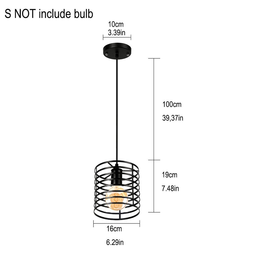 Homestyle Pro Mk014-B Industriële Hanglamp 16X19 Cm Zwart/Metaal