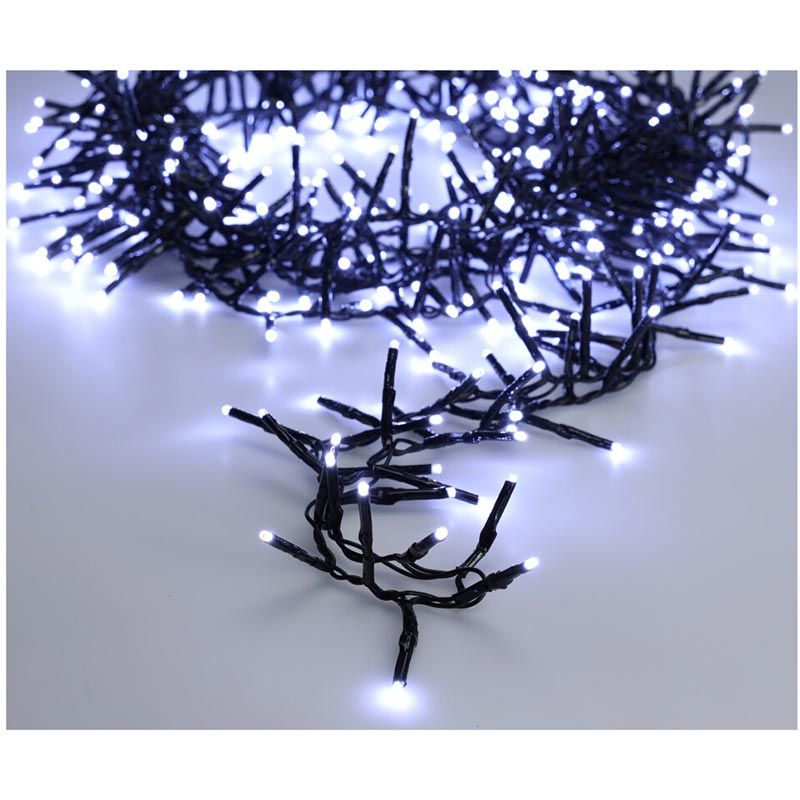 Maxi Cluster Kerstverlichting - 800 Led - 12M - Wit - Timer - Lichtfuncties - Geheugen - Buiten