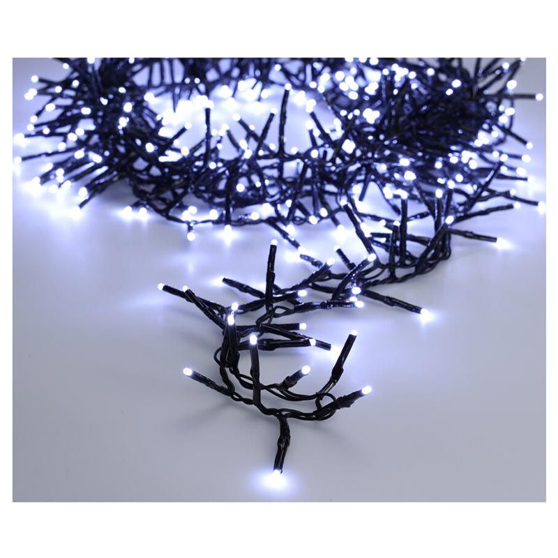 Maxi Cluster Kerstverlichting - 1200 Led - 18M - Wit - Timer - Lichtfuncties - Geheugen - Buiten