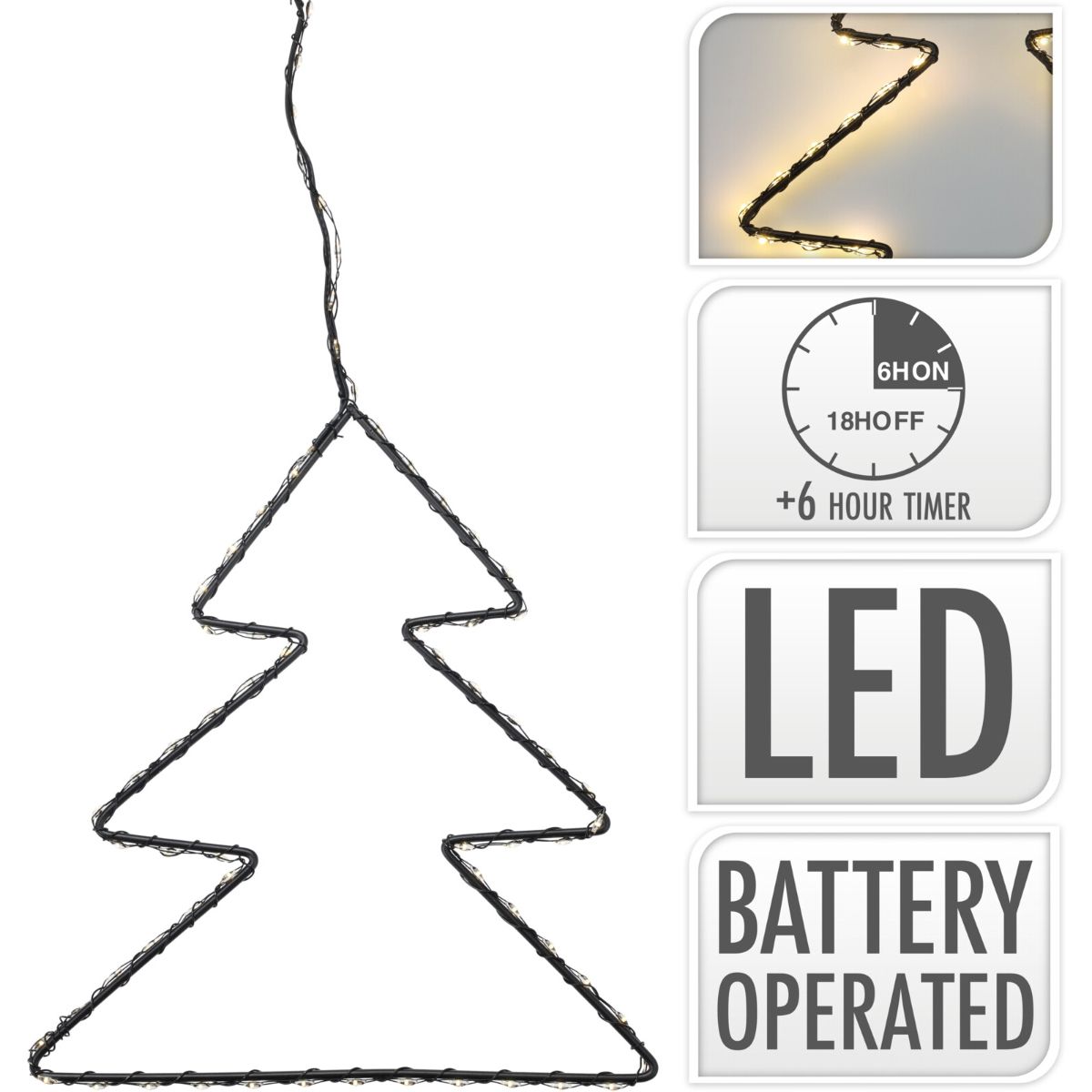 Kerstverlichting - Kerstboom 20 Cm - Met Timer - Op Batterijen