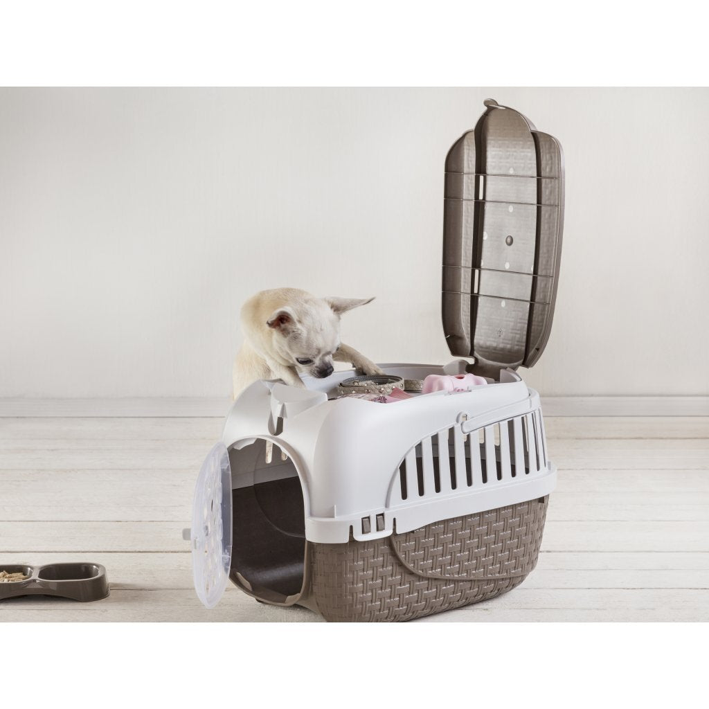 Bama Pet Transportbox 52X33X34 Cm Taupe/Wit