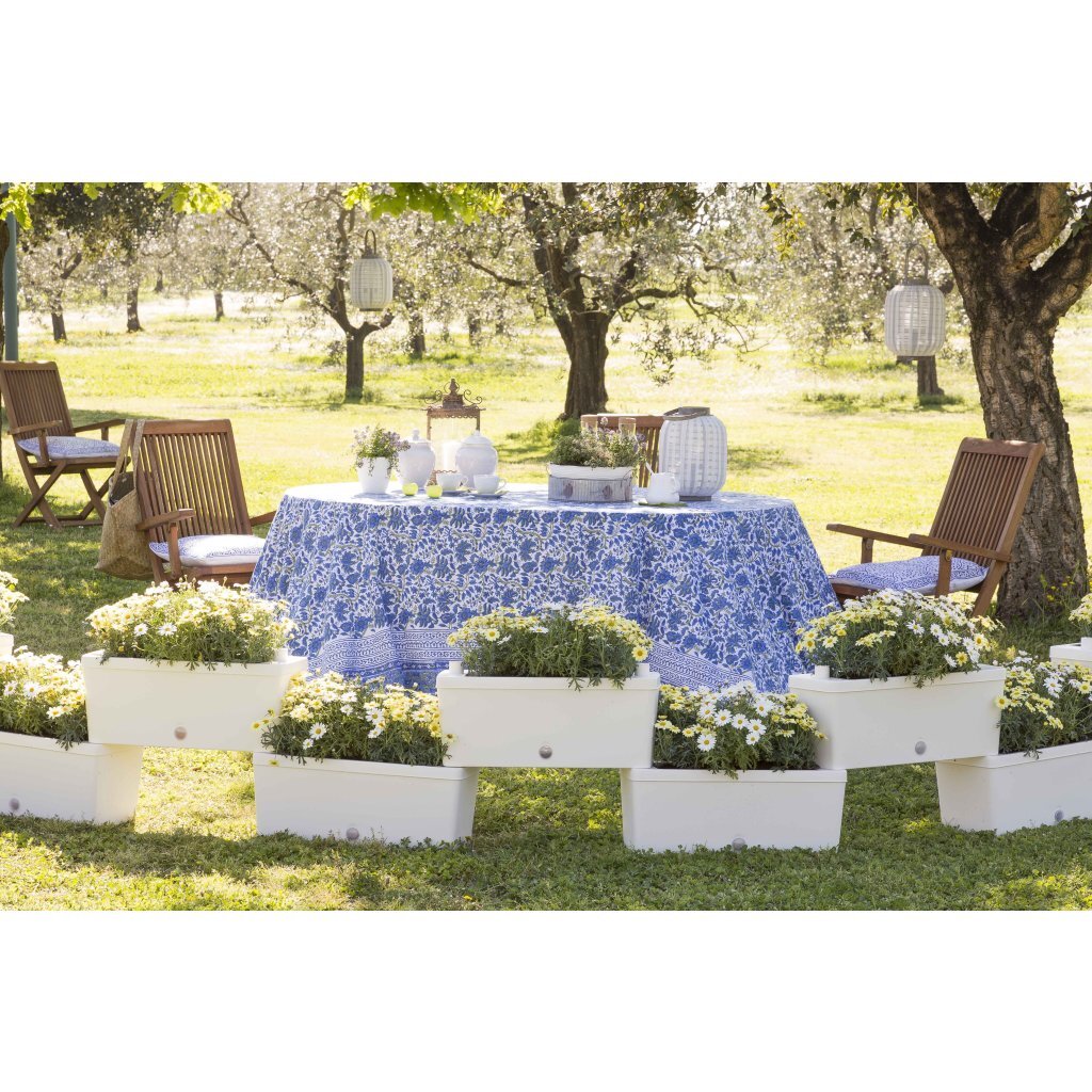 Bama Brick Koppelbare Plantenbakken 75L 59X23X27 Cm 5 Stuks Wit