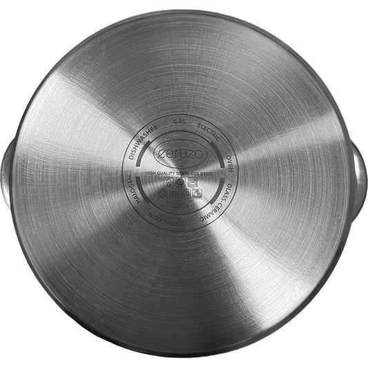 Ceruzo Kookpan - Rvs - Ø 20 Cm - H 12.5 Cm - 3.6 L - Alle Warmtebronnen