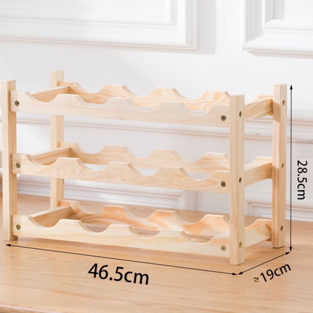 Ceruzo Wijnrek Hout - Voor 12 Wijnflessen - 46.5 X 19 X 28.5 Cm