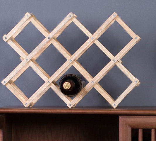 Ceruzo Houten Wijnrek - Voor 10 Wijnflessen - Vouwbaar