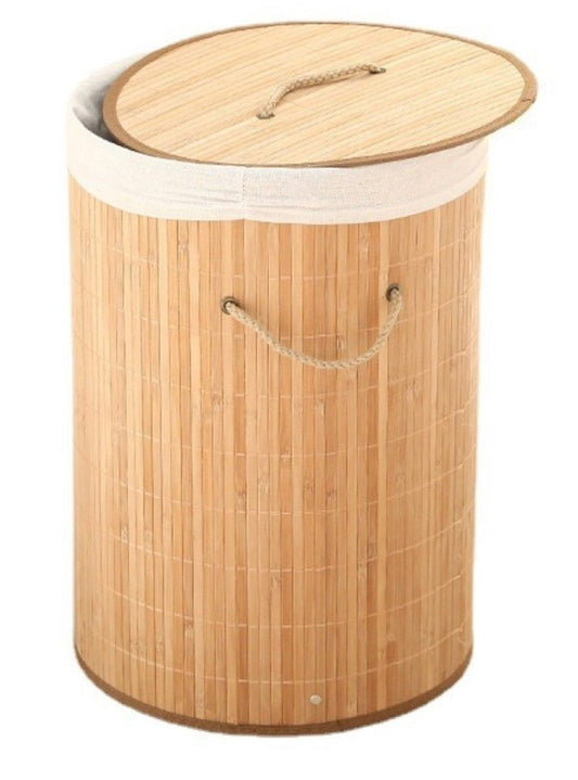 Ceruzo Wasmand Met Deksel - Bamboe - Rond - 48 Liter