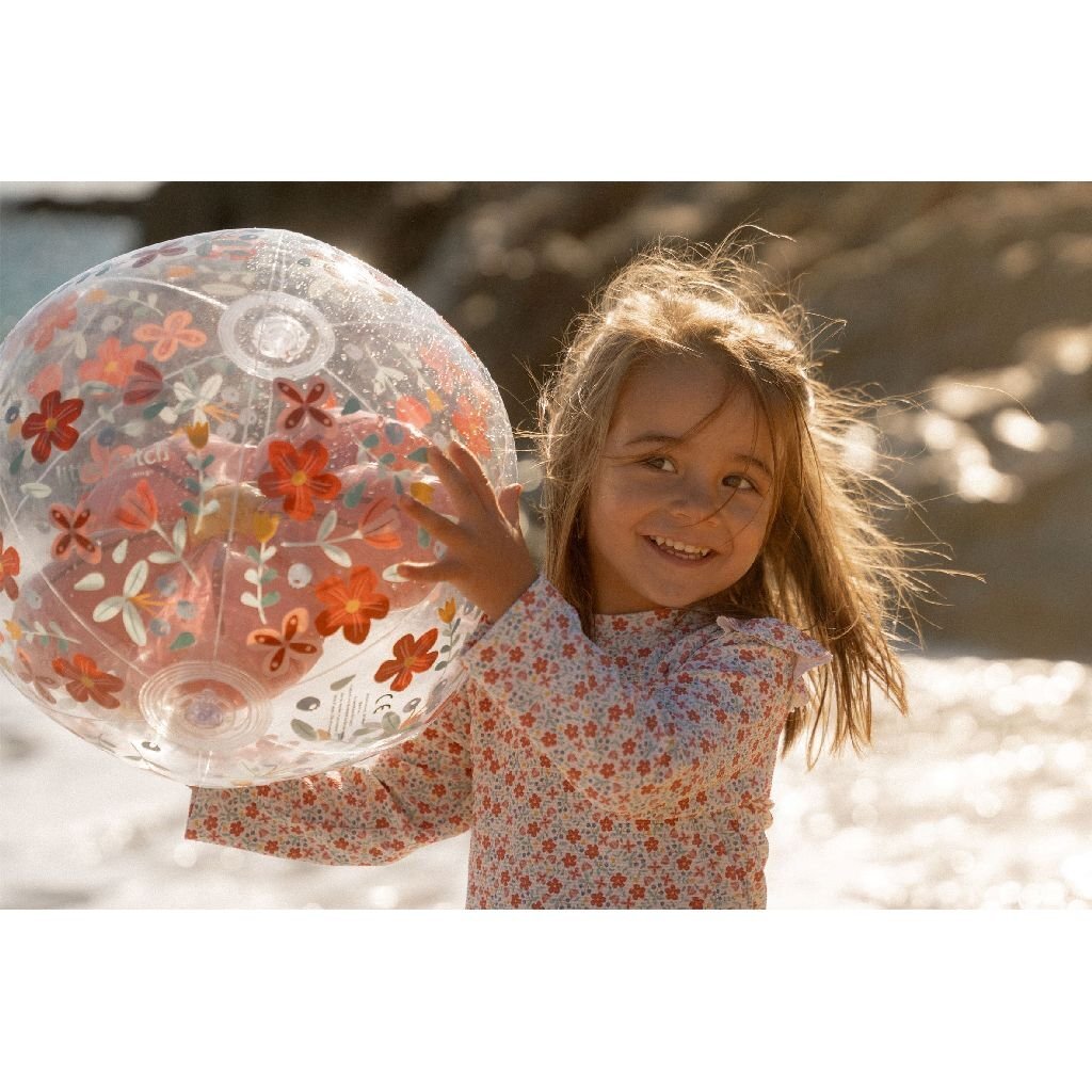 Little Dutch Pink Flowers 3D Strandbal 35 Cm Roze