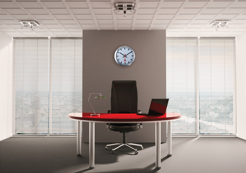 Nextime Ne-3999Ar Wandklok Dia. 35 Cm, Geborsteld Aluminium, 'Station'