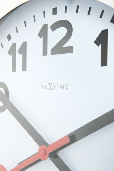 Nextime Ne-3999Ar Wandklok Dia. 35 Cm, Geborsteld Aluminium, 'Station'