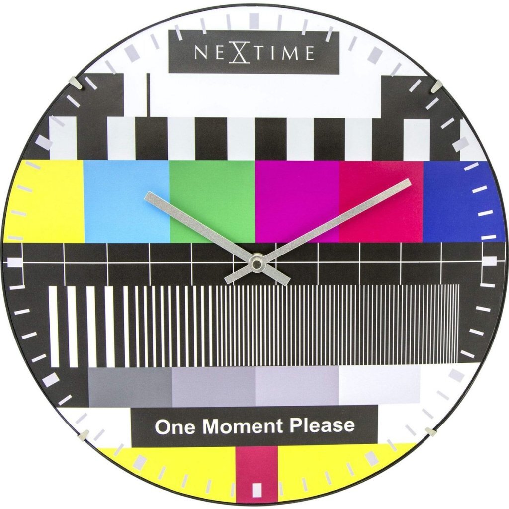 Nextime Ne-3162 Glazen Wandklok Testpage Dome 35 Cm