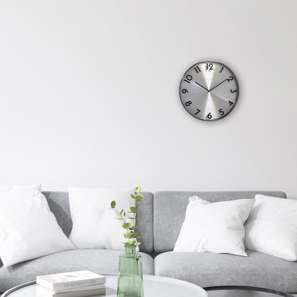 Nextime Ne-3289Gs Metalen Wandklok - 40Cm -Stille Klok - Metaal - "Reflection"