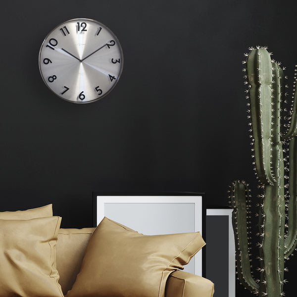 Nextime Ne-3289Gs Metalen Wandklok - 40Cm -Stille Klok - Metaal - "Reflection"