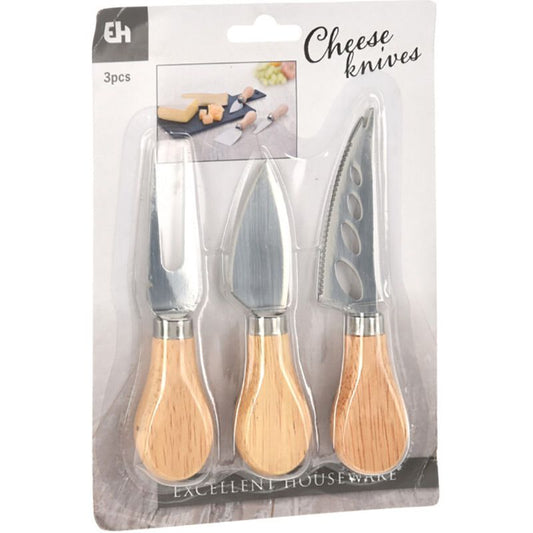 Excellent Houseware Kaasmesjes - Set Van 3 Stuks