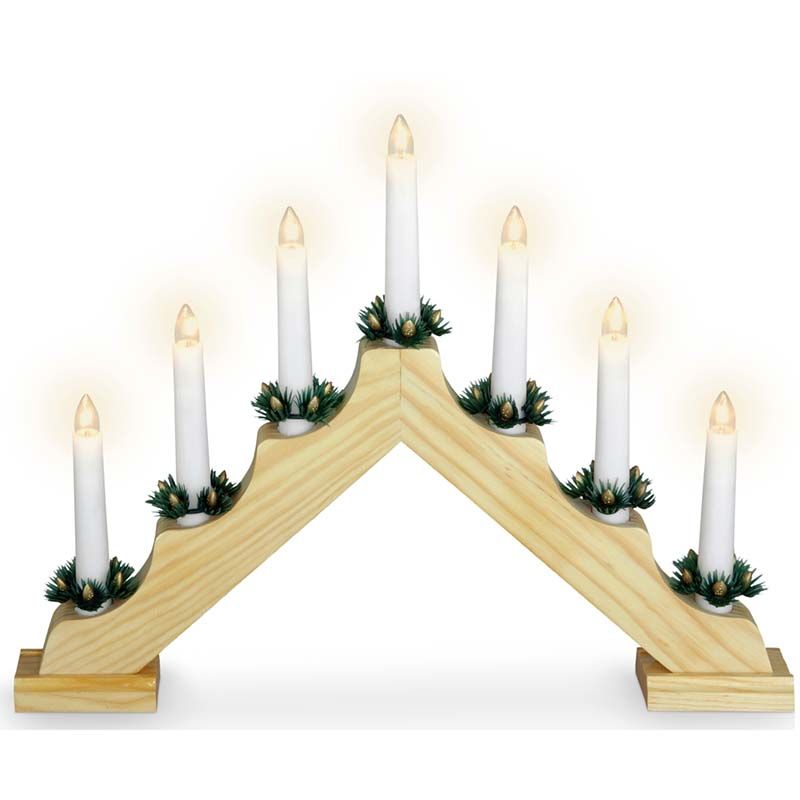 Kaarsenbrug Met 7 Lampen - Hout