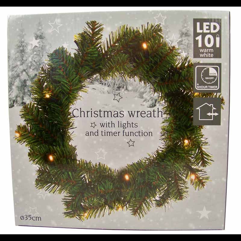 Decorativelighting Kerstkrans 35Cm - Met Verlichting En Timer