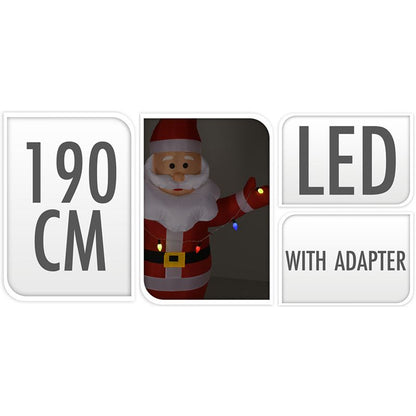 Kerstman Opblaasbaar - 190 Cm
