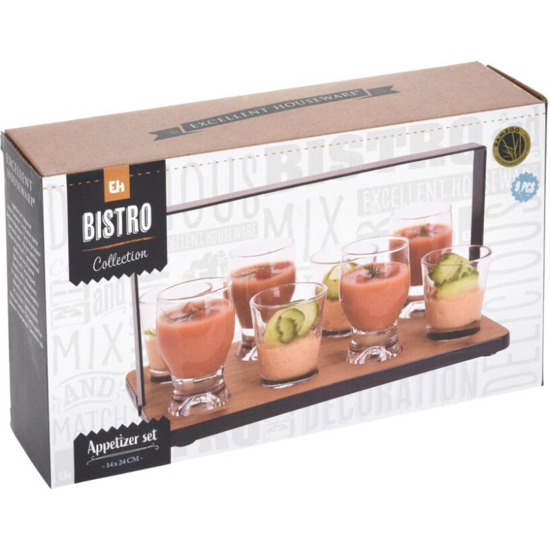 Excellent Houseware Amuse Set Met Serveerrekje En Glaasjes