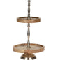 Etagere 2-Laags - Mangohout Met  Metaal