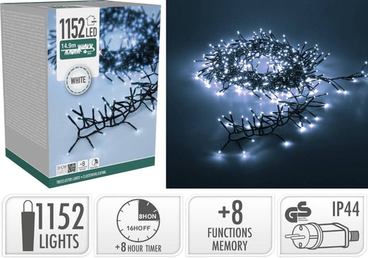 Treecluster Kerstboomverlichting - 1152Led - Wit