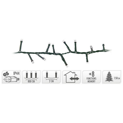 Micro Cluster 400 Led's - 8 Meter - Wit - 8 Functies + Geheugen