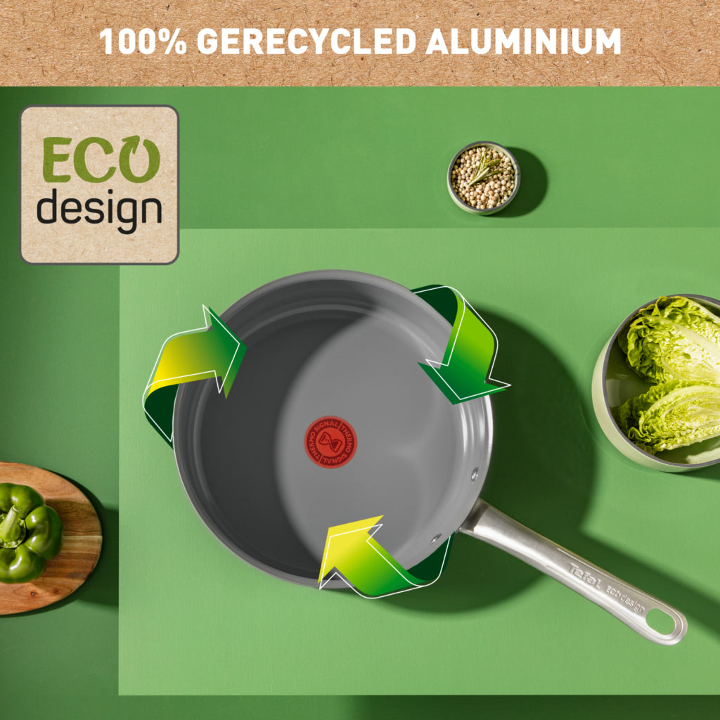 Tefal C42432 Renew+ Keramische Hapjespan 24Cm Met Deksel