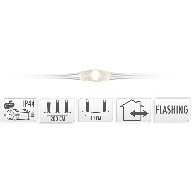 Cascadeverlichting Met Vuurvliegjeseffect  - 200 Led - Warm Wit