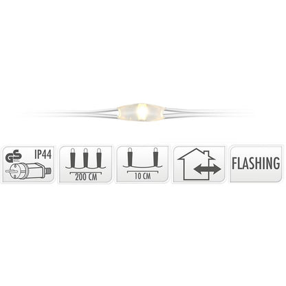 Cascadeverlichting Met Vuurvliegjeseffect  - 200 Led - Warm Wit