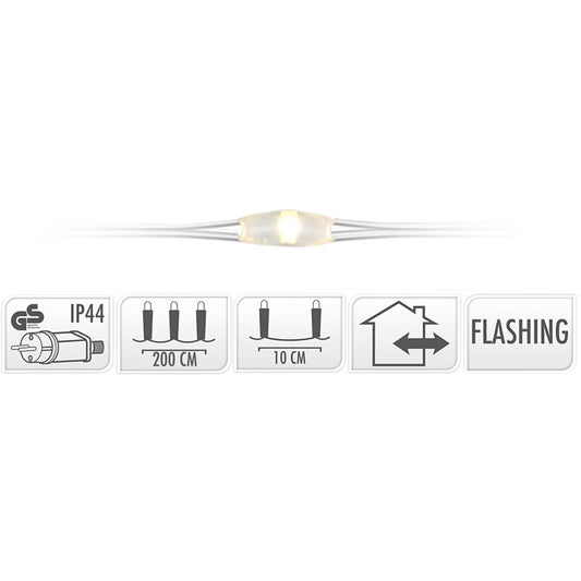 Cascadeverlichting Met Vuurvliegjeseffect  - 200 Led - Warm Wit