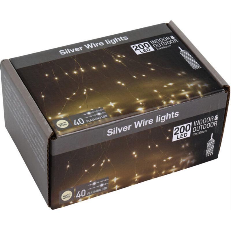 Cascadeverlichting Met Vuurvliegjeseffect  - 200 Led - Warm Wit