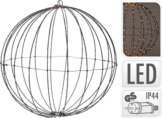 Lichtbol 240 Led - Metaal - 40 Cm - Kerstverlichting - Met Timer - Extra Warm Wit