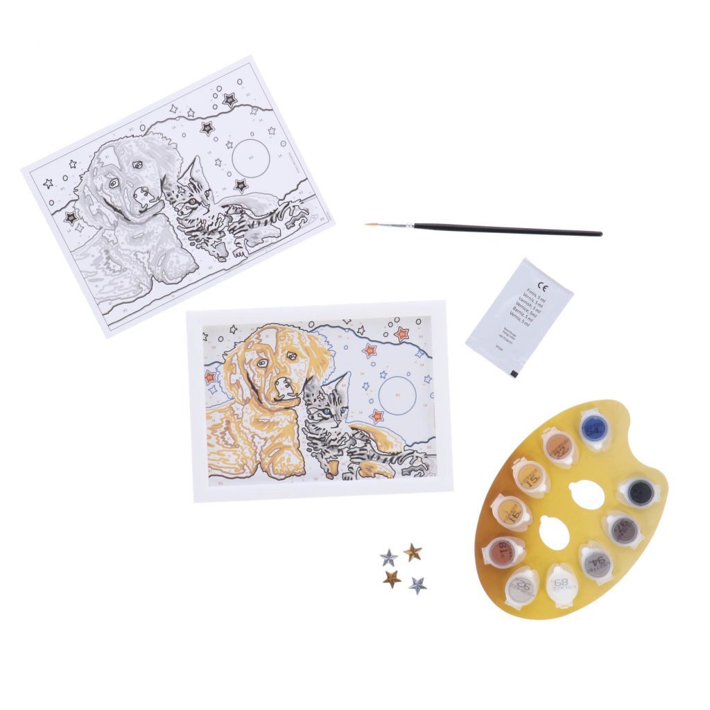 Ravensburger Creart Schilderen Op Nummer Hond En Poes Glitter