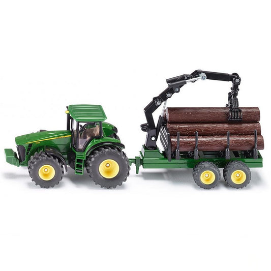 Siku 1954 John Deere 8430 Tractor Met Boomstamaanhangwagen