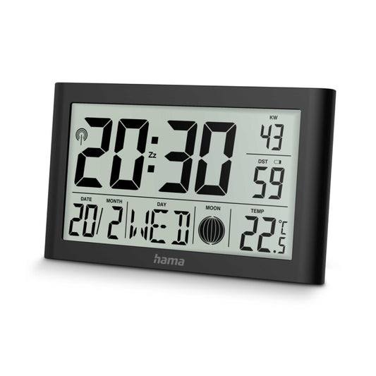 Hama Digitale Dcf Wandklok Martinique + Thermometer En Hygrometer Zwart