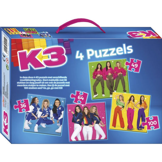K3 4In1 Puzzel 36-100 Stukjes