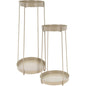 Trends4You Plantenstandaard - 46 + 58 Cm Hoogte - Taupe - Set Van 2
