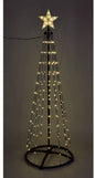 Kerstboom - Vlaggenmast - 210Cm - 370 Led - Zwart Frame - Warm Wit