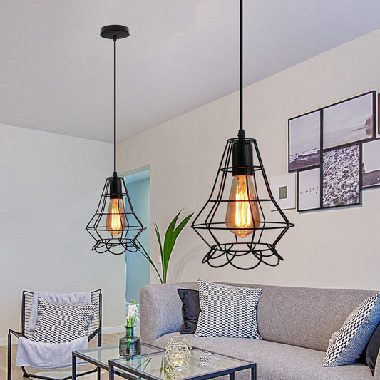 Homestyle Pro Mk012-B Industriële Hanglamp 19X22 Cm Zwart/Metaal