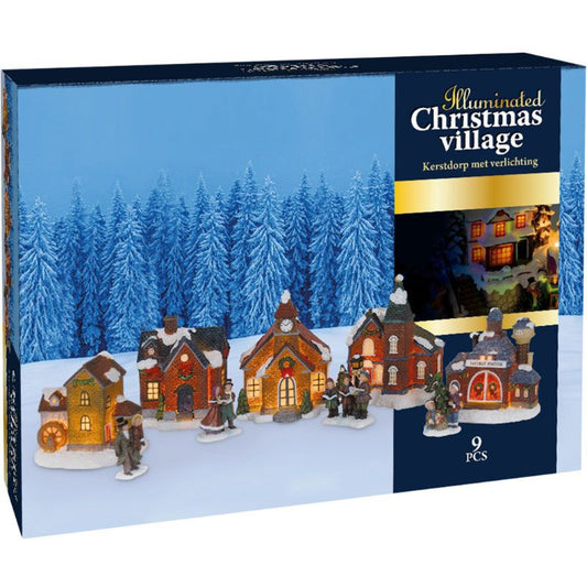 Kerstdorp Met Verlichting