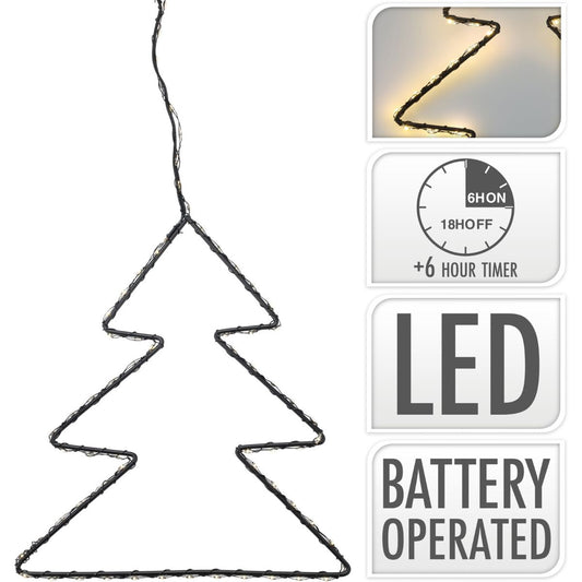Kerstverlichting - Kerstboom 20 Cm - Met Timer - Op Batterijen